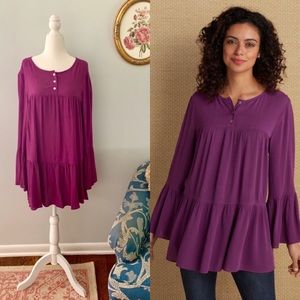 Soft Surroundings Crinkle Tiered Top